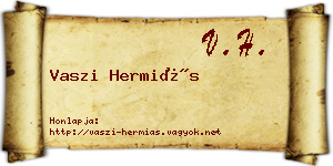 Vaszi Hermiás névjegykártya